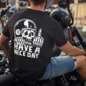 Funny Have a Nice Day Skull Print T-shirt Graphic Men's and Women's